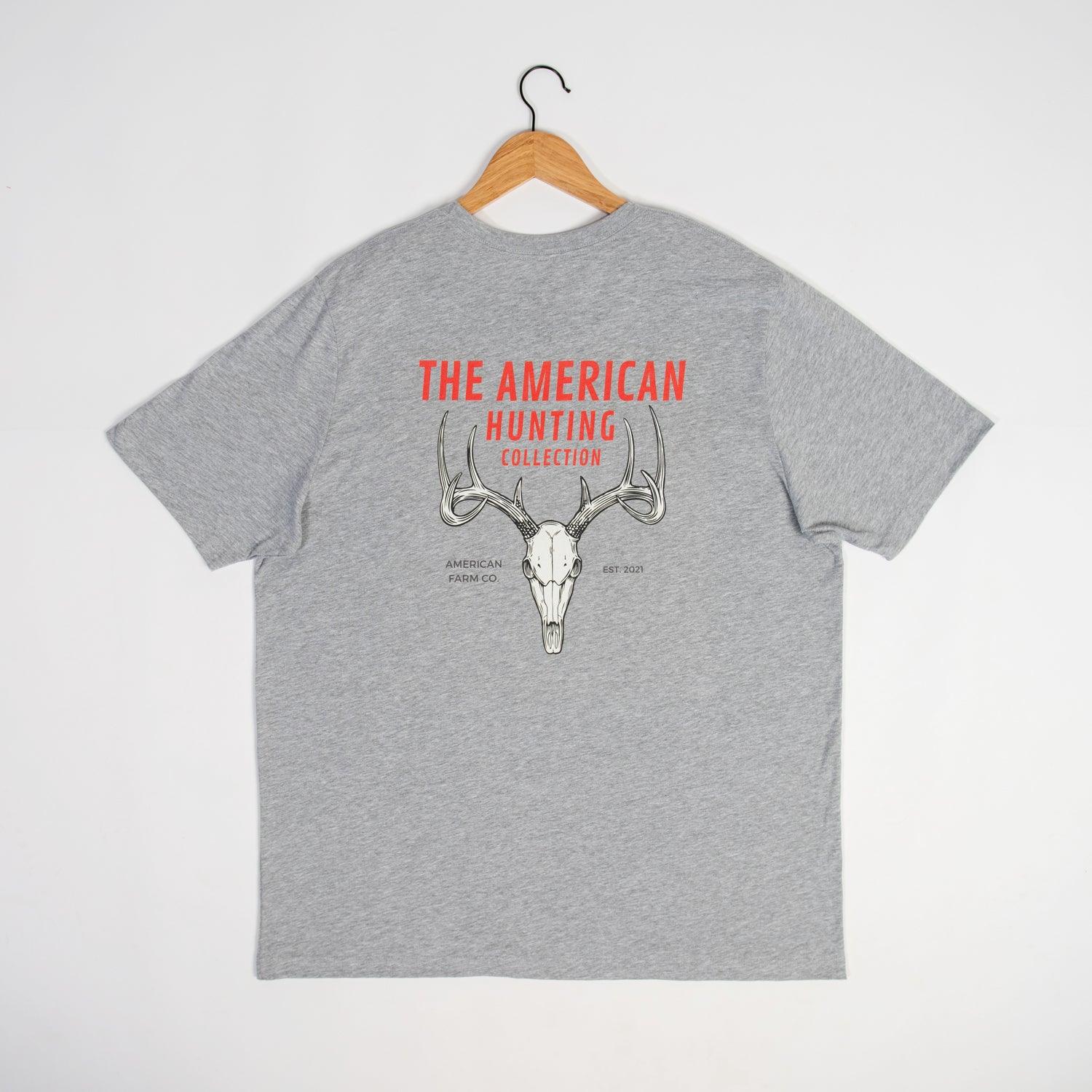 Whitetail Skull Heather Grey Tee - American Farm Company