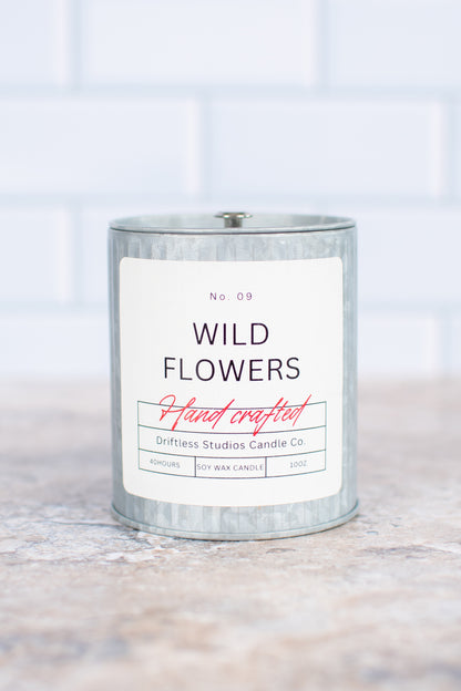 Wild Flowers Farmhouse Tin Candle