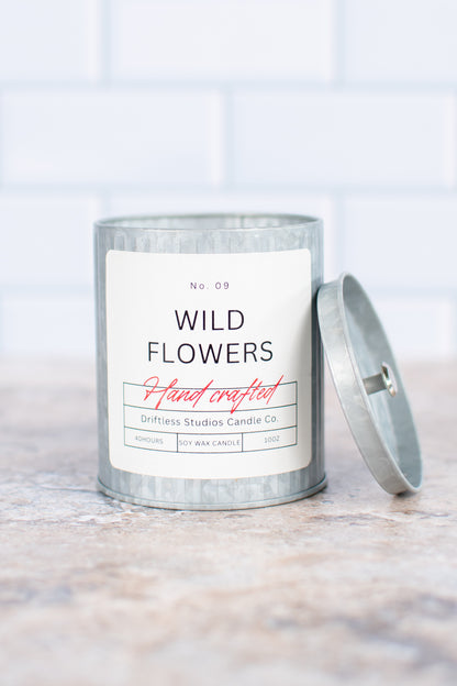 Wild Flowers Farmhouse Tin Candle