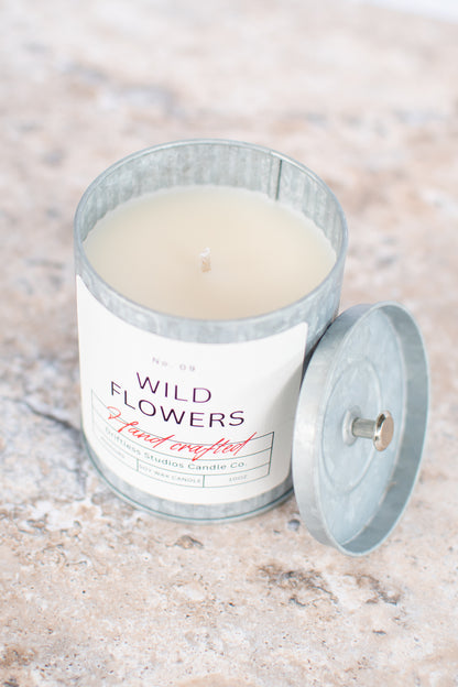 Wild Flowers Farmhouse Tin Candle