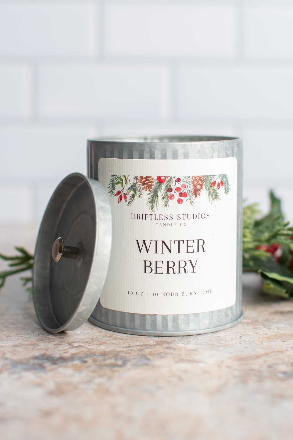Winter Berry Tin Farmhouse Candle