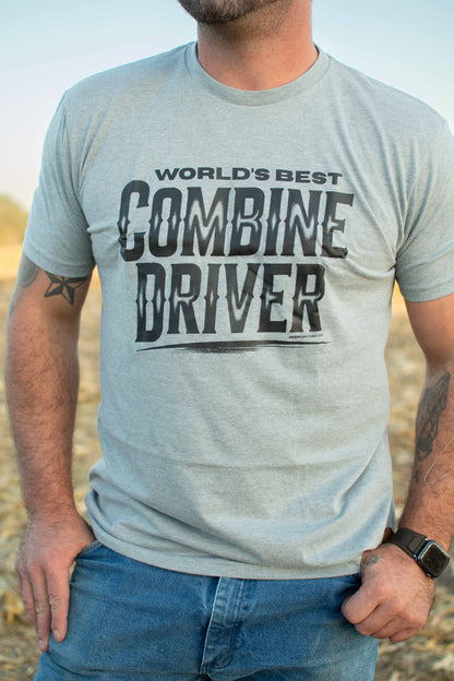 'World's Best Combine Driver' Grey Tee