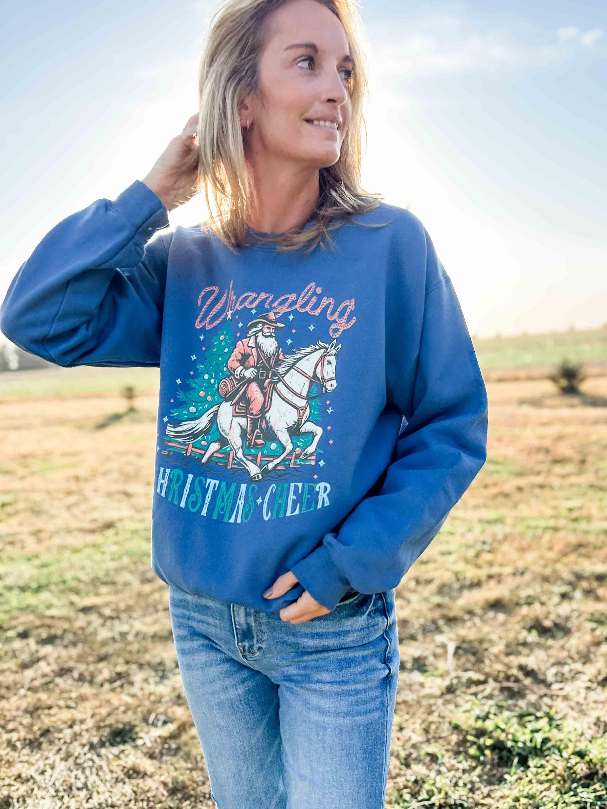 Wrangling Christmas Cheer Crewneck - American Farm Company