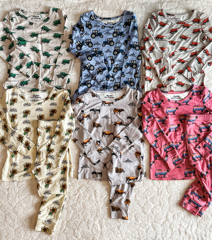 Green Combine Toddler/Youth Bamboo Pajamas