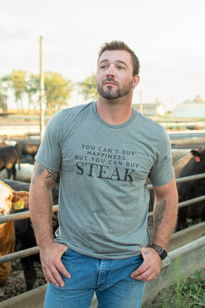 'You Can't Buy Happiness, But You Can Buy Steak' Tee