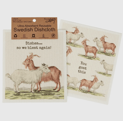 ‘You Goat This’ Swedish Dishcloth Set - American Farm Company