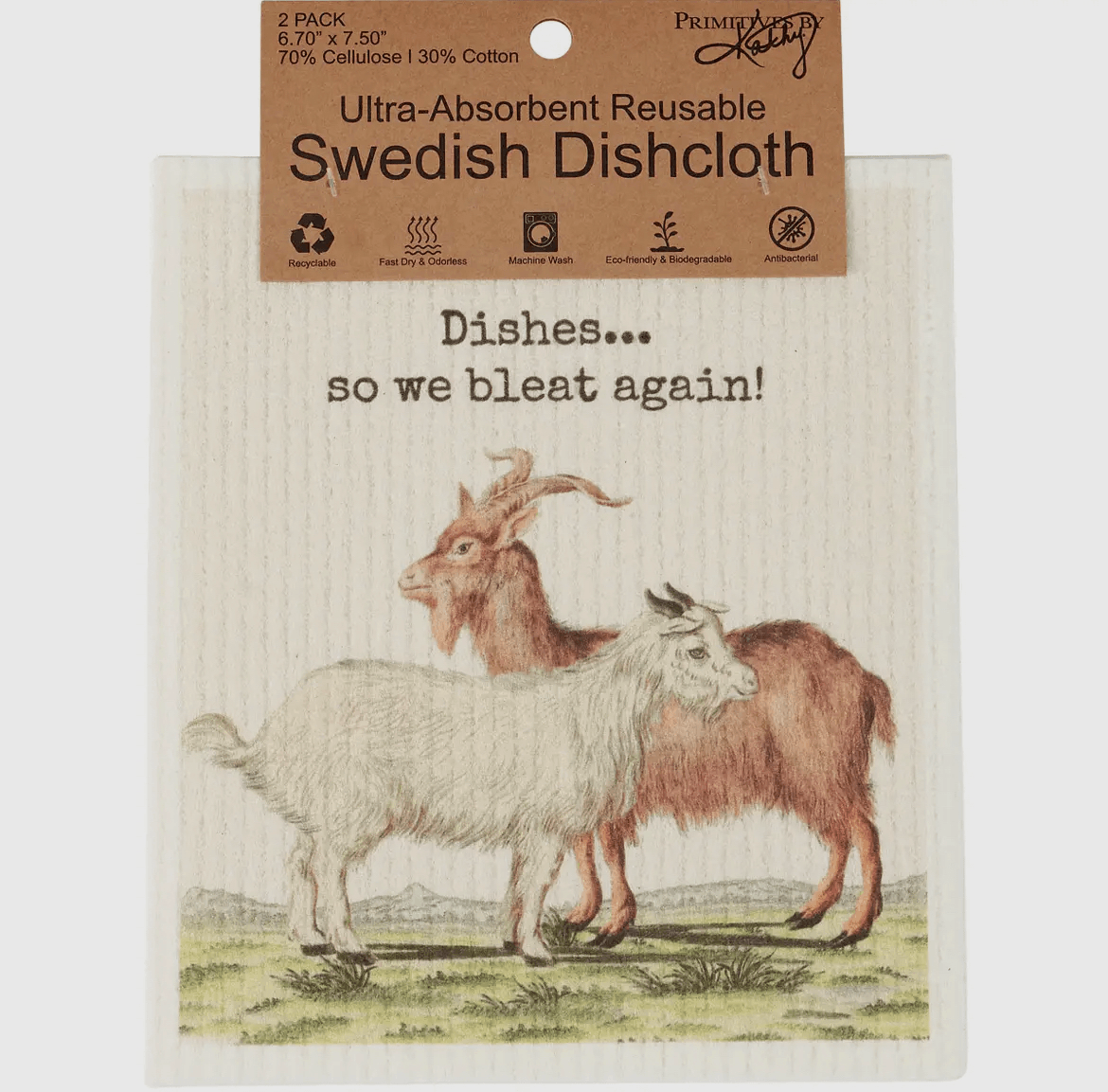 ‘You Goat This’ Swedish Dishcloth Set - American Farm Company