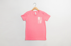 Youth Harvest Flag Neon Pink Tee