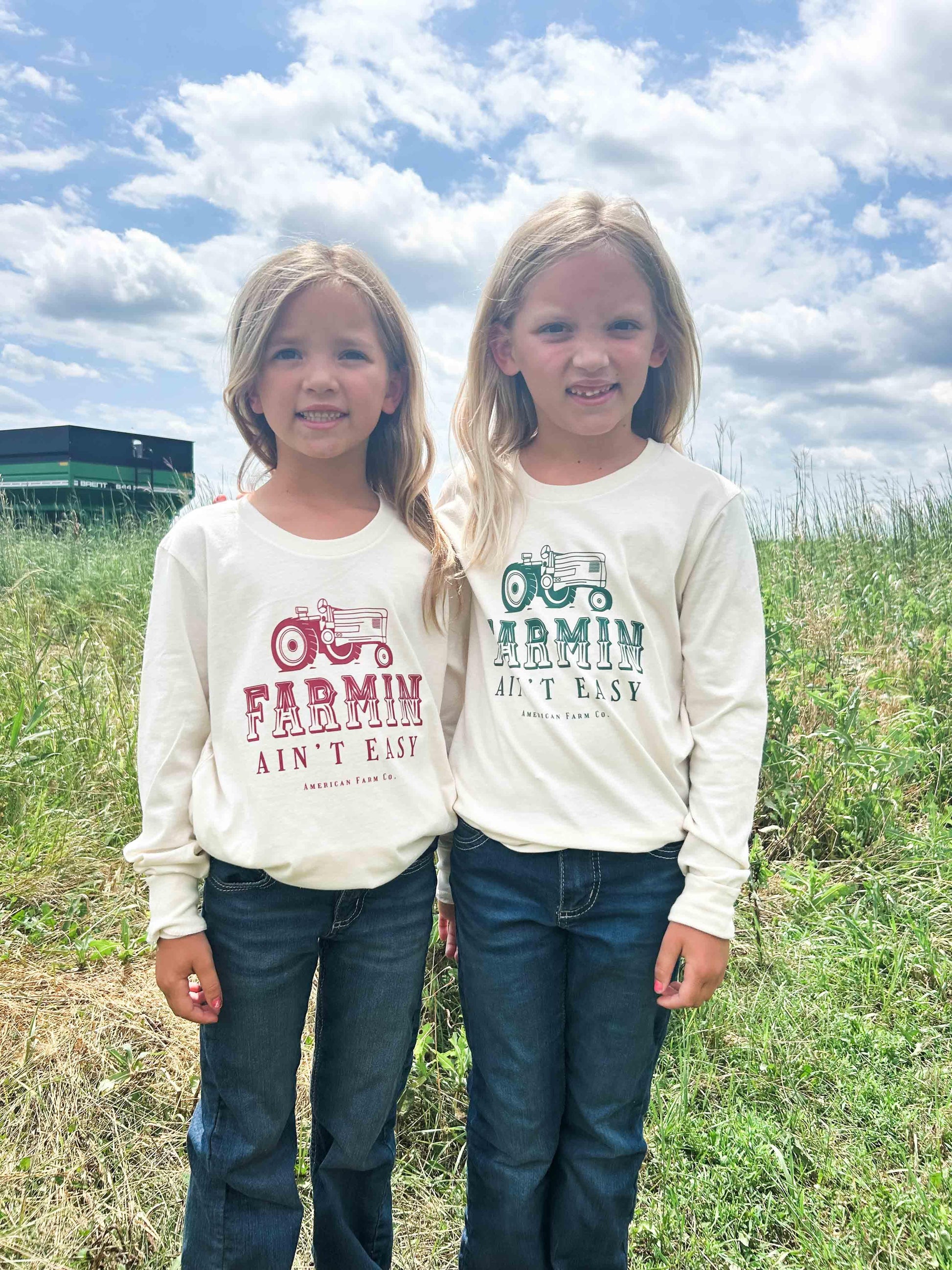 Farmin’ Ain’t Easy Red Toddler/Youth Long Sleeve - American Farm Company