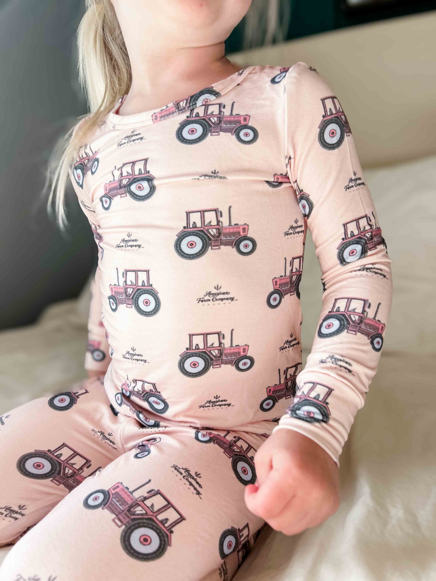 Pink Tractor Toddler/Youth Bamboo Pajamas