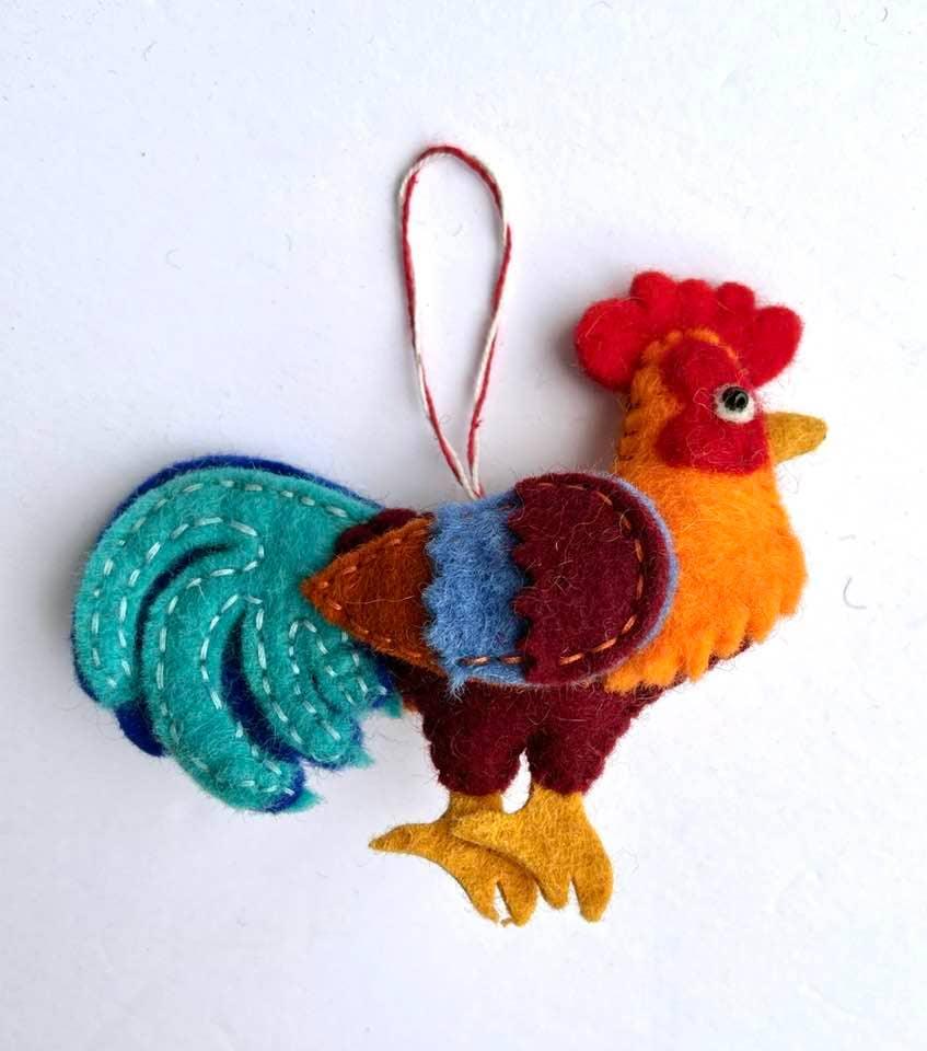 Felt Rooster Ornament - American Farm Company