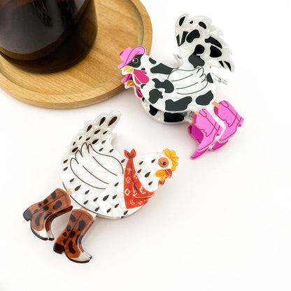 Chicken Denim Hair Clip