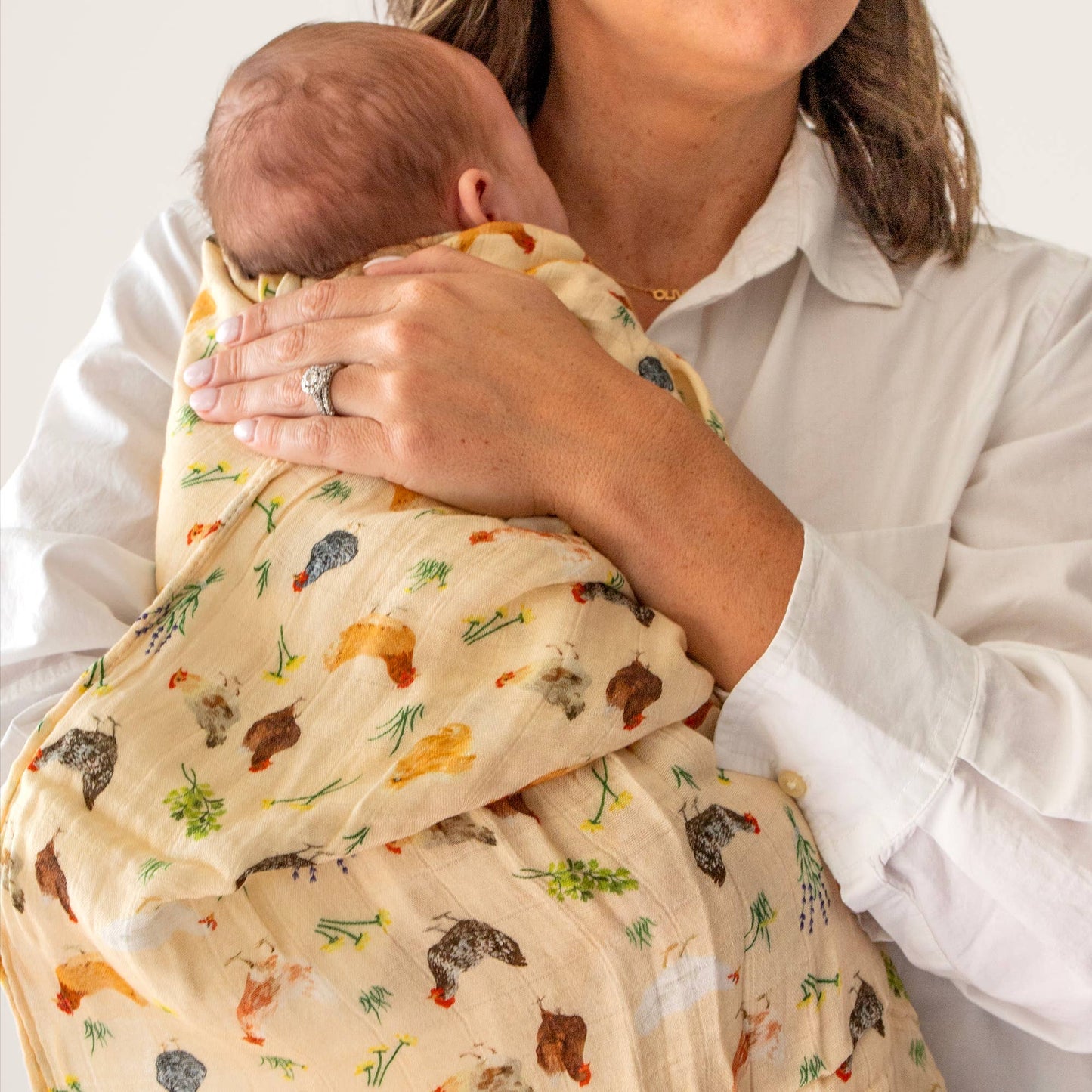 Chicken Meadows Baby Swaddle