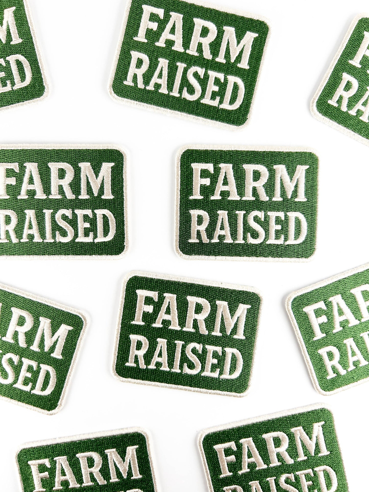 'Farm Raised' Embroidered Iron-On Patch