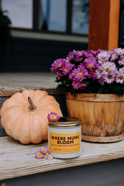 Where Mums Bloom Candle