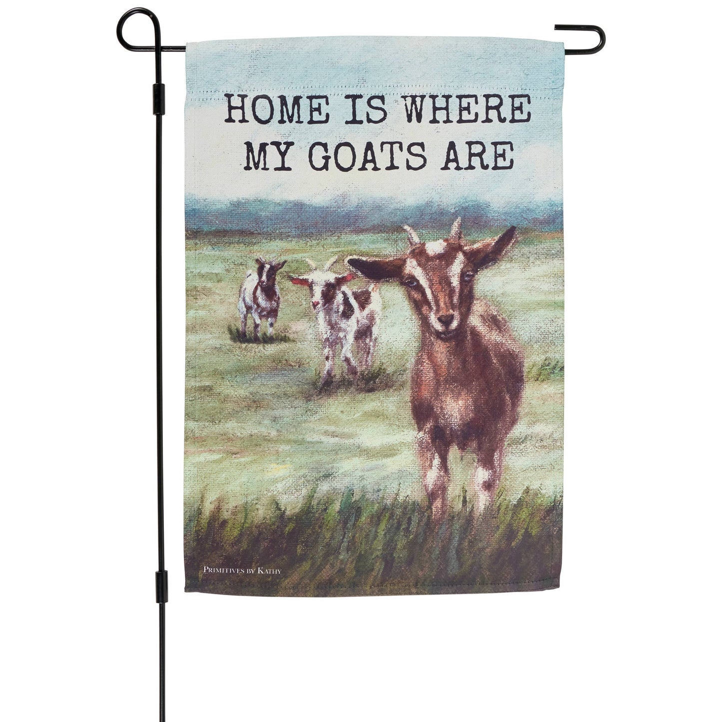 'Home Where My Goats Are' Garden Flag