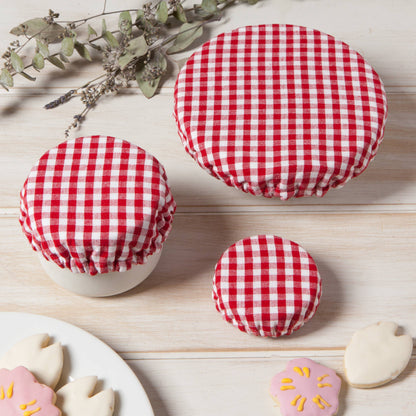 Gingham Mini Bowl Cover - Set of 3