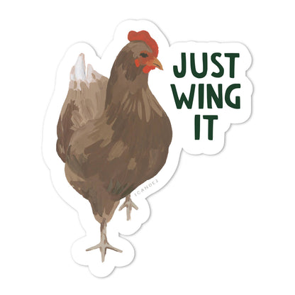 Just Wing It Chicken Decal Sticker