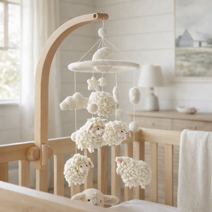 Sheep Felt Baby Mobile