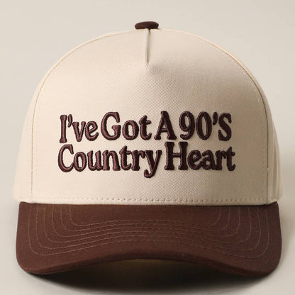 "I've Got A 90's Country Heart" 3D Embroidered Trucker Hat