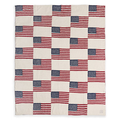 USA Flag Print Soft Throw Blanket