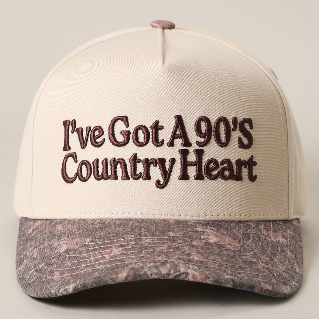 "I've Got A 90's Country Heart" 3D Embroidered Trucker Hat