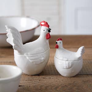 Small Rooster Ceramic Container