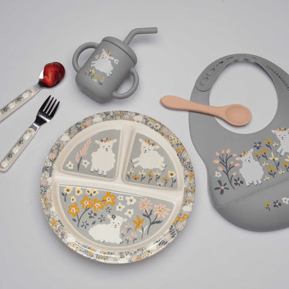 'Lily the Lamb' Silicone Bib & Spoon Set