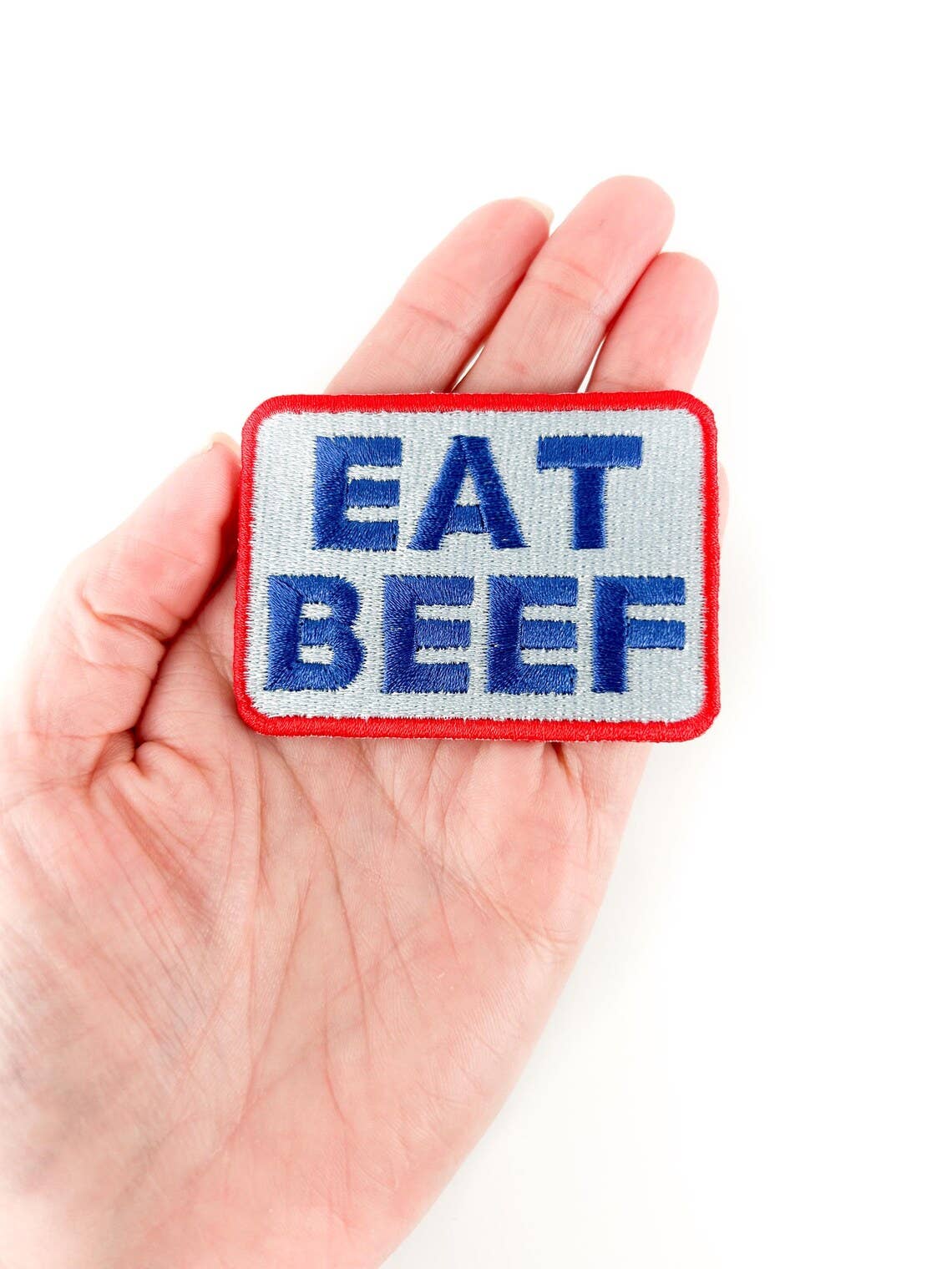 'Eat Beef' Embroidered Iron-On Patch