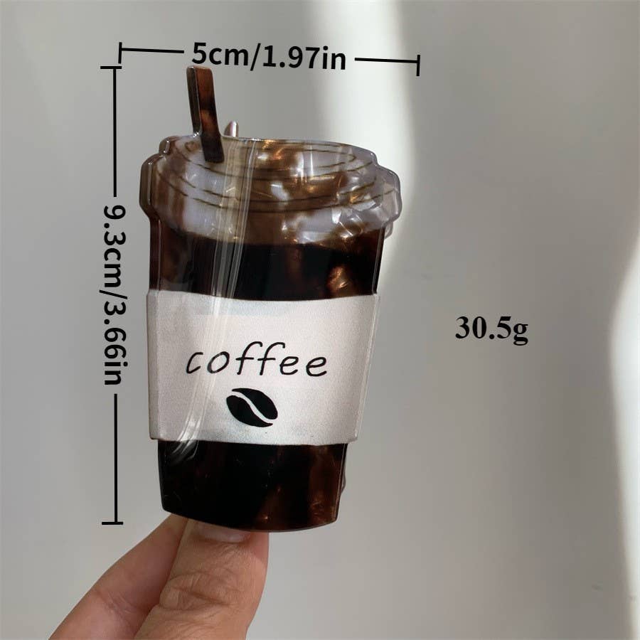 Coffee Cup Hair Claw Clip