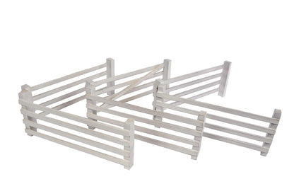 White Wooden Double Fences Set
