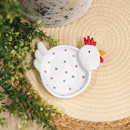 Polka Dot Chicken Trinket Dish