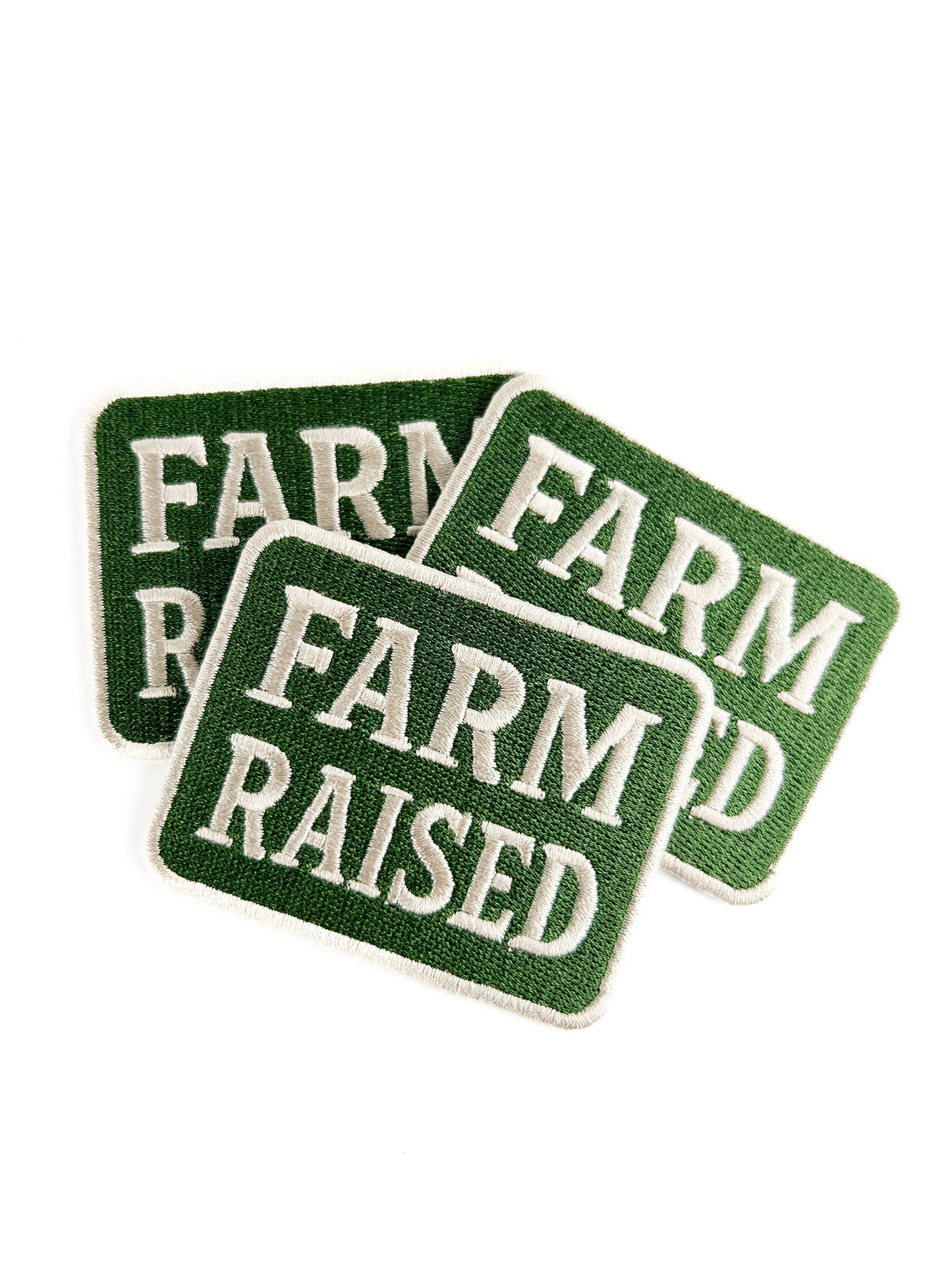 'Farm Raised' Embroidered Iron-On Patch