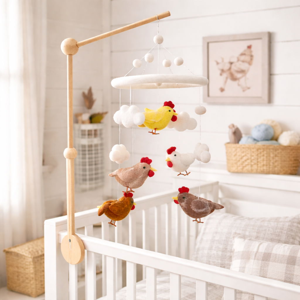 Chicken Felt Baby Mobile