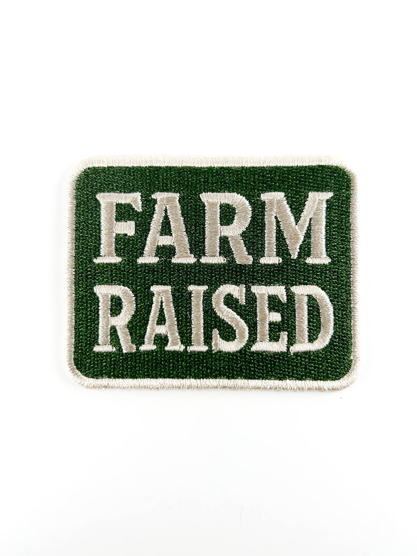 'Farm Raised' Embroidered Iron-On Patch