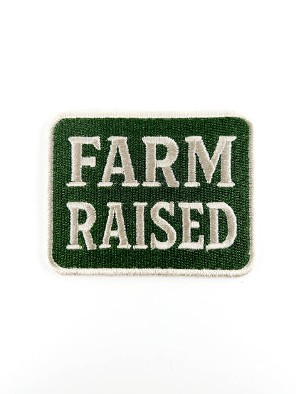 'Farm Raised' Embroidered Iron-On Patch