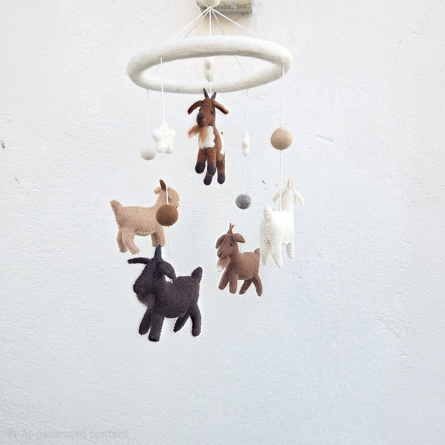 Goat Felt Baby Mobile