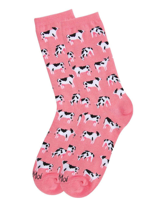 Holstein Cows Bamboo Blend Crew Socks - American Farm Company