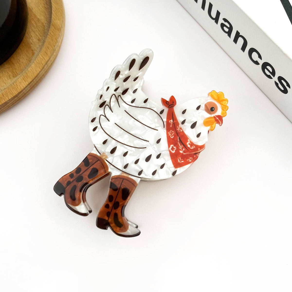 Chicken Denim Hair Clip