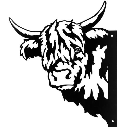 Metal Highland Cow Outdoor Decor