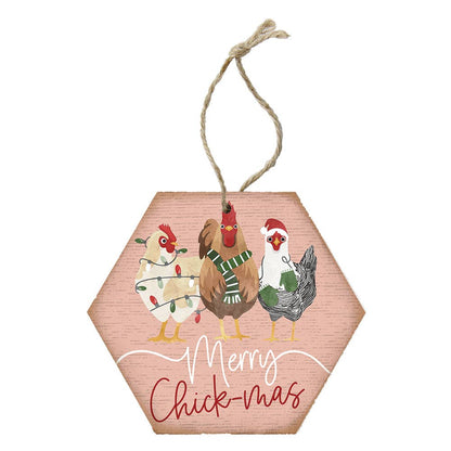 'Merry Chick-mas' Chicken Ornament