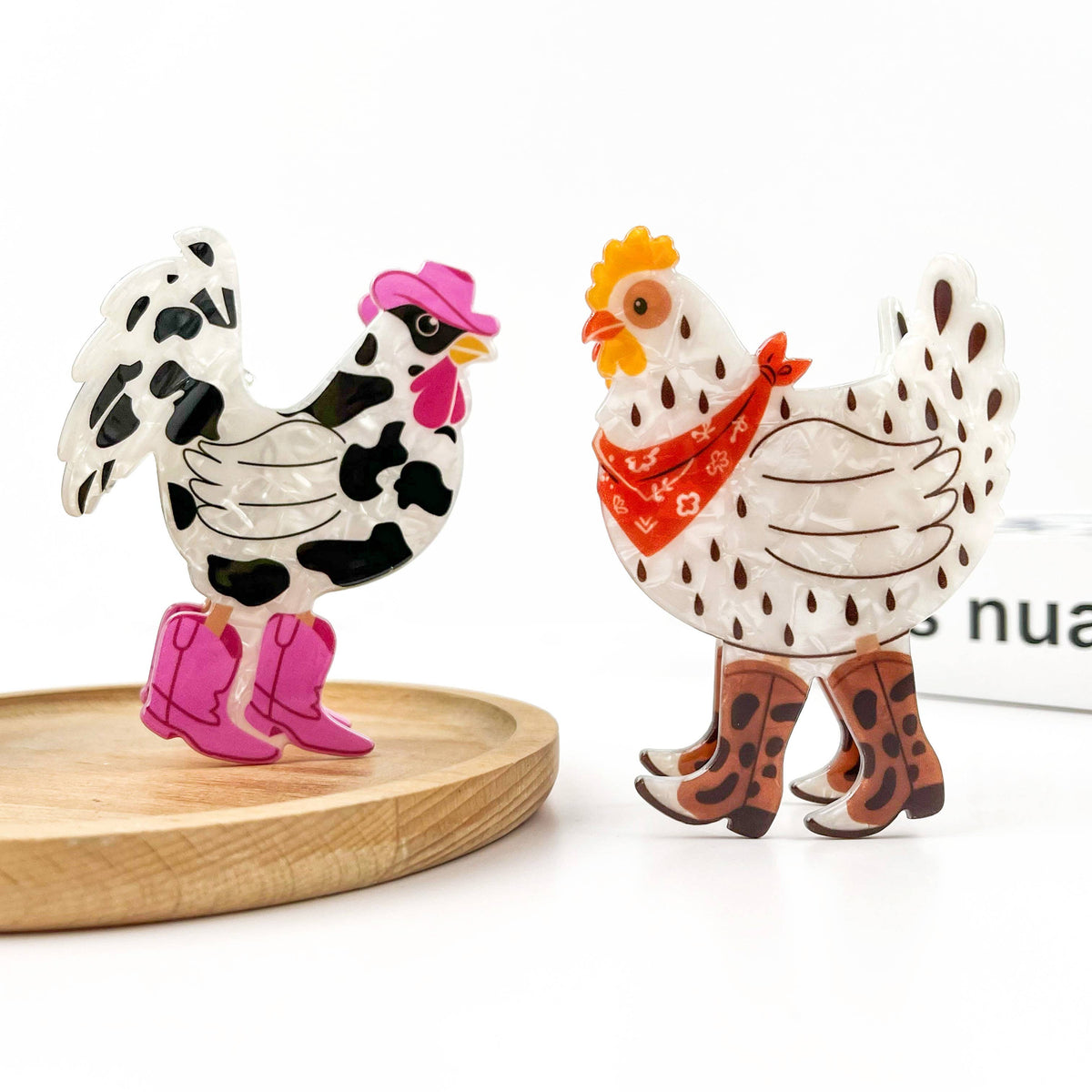 Chicken Denim Hair Clip