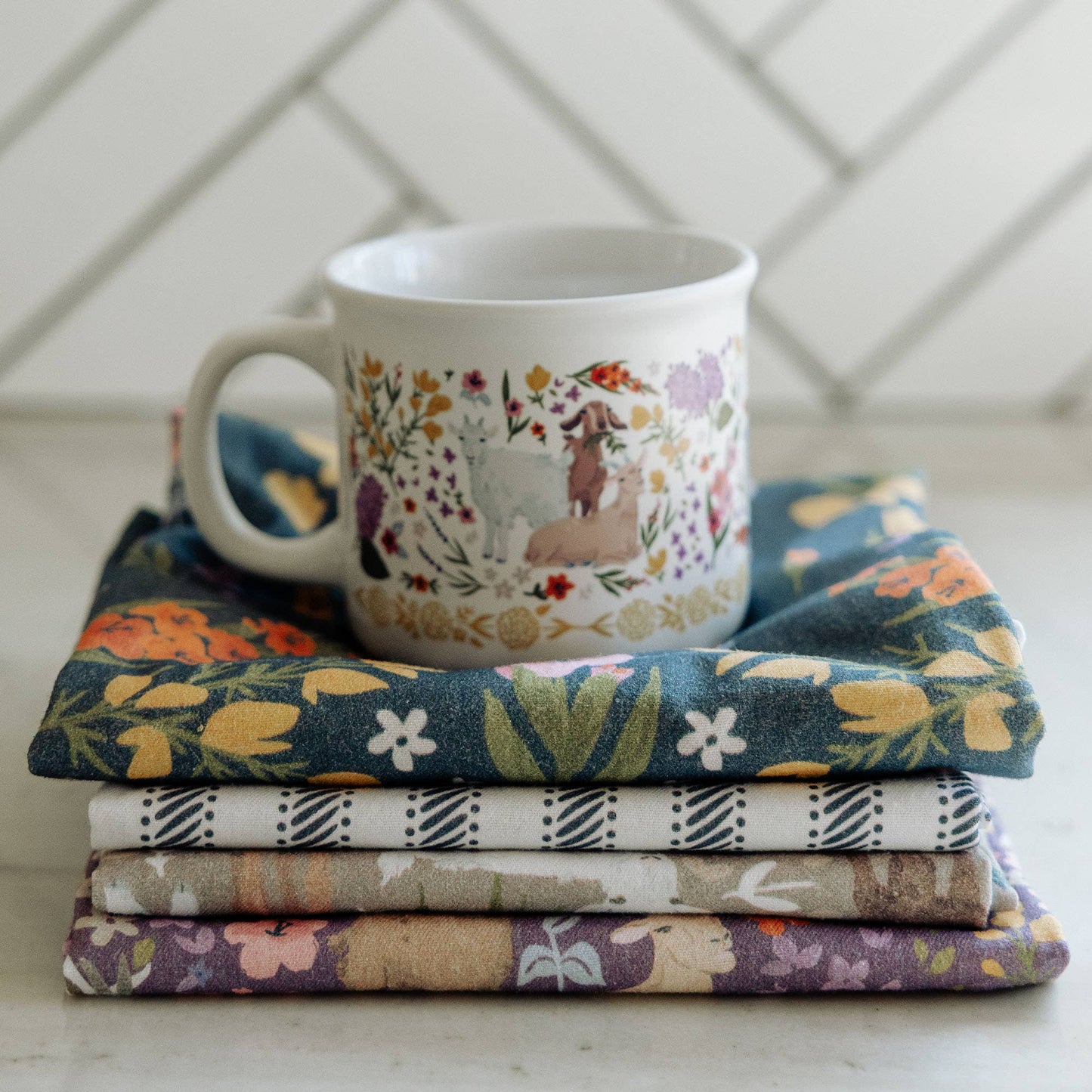 Goat Folk Floral Mug