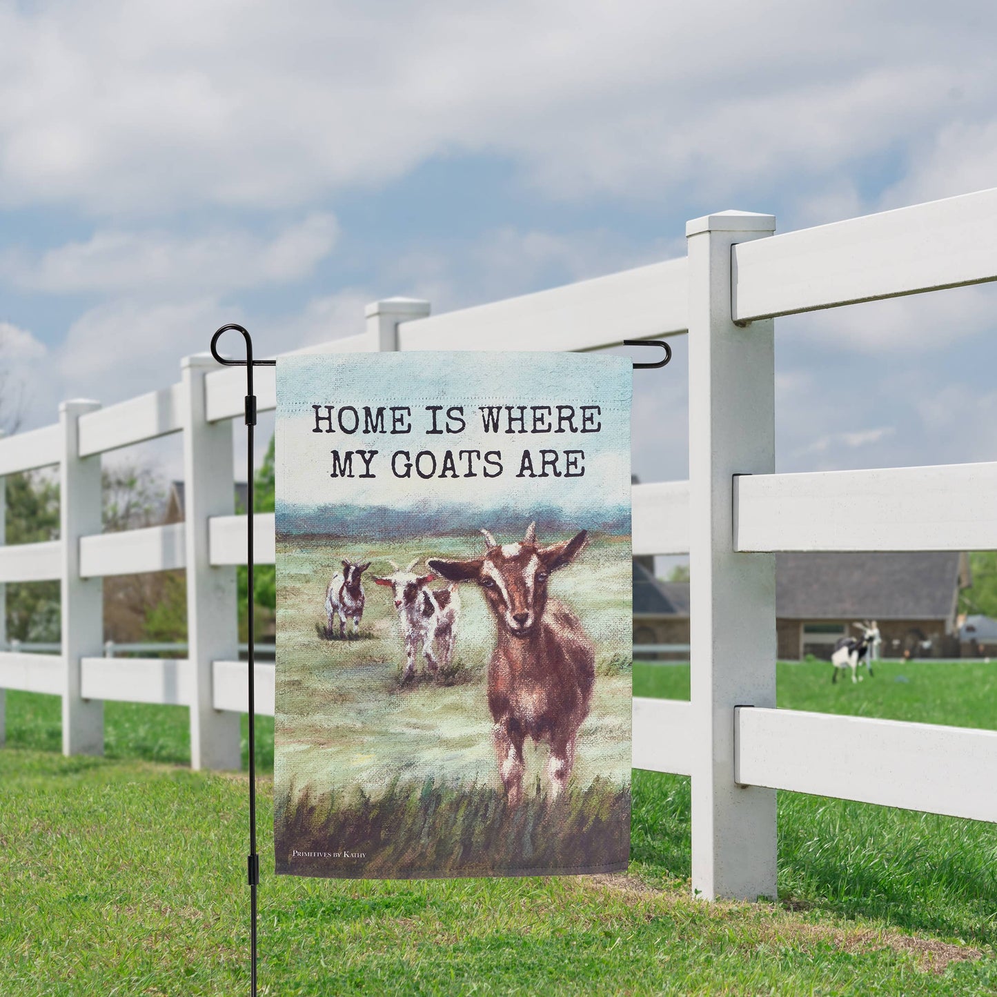 'Home Where My Goats Are' Garden Flag