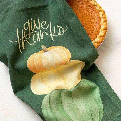 'Give Thanks' Pumpkins Kitchen Towel