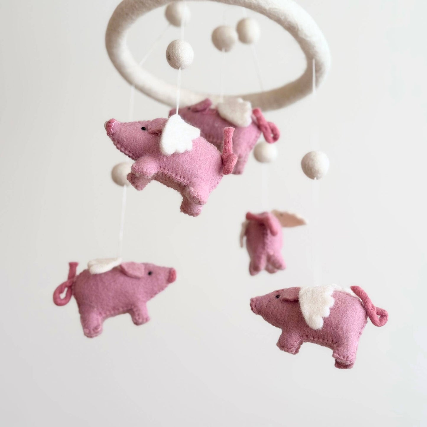 Flying Pig Felt Baby Mobile