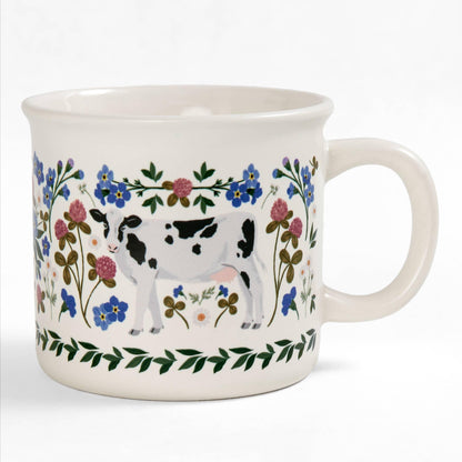 Milk Cows Folk Floral Mug - American Farm Company