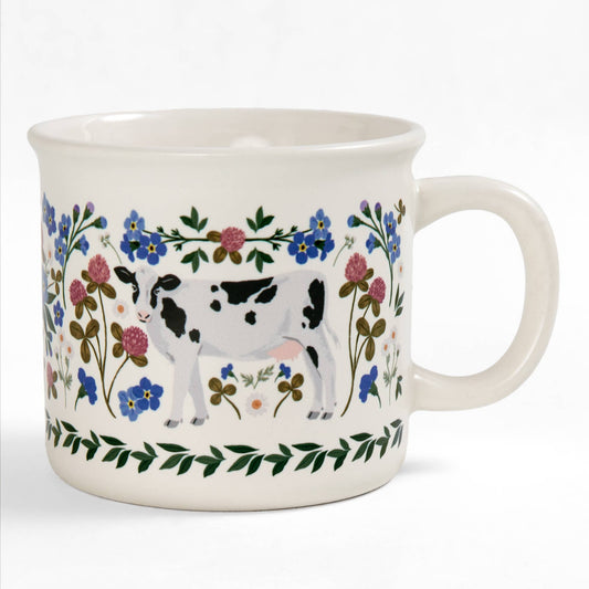 Milk Cows Folk Floral Mug