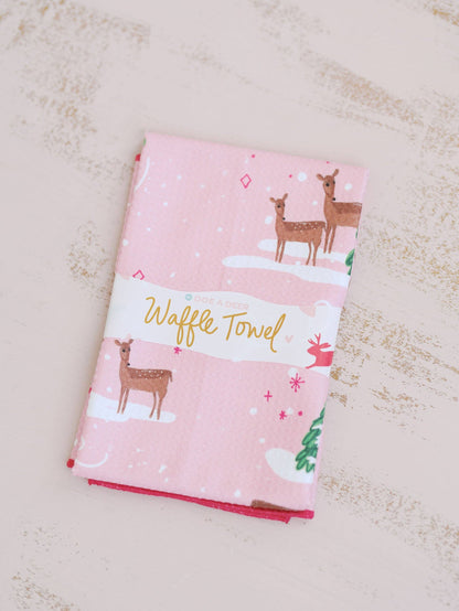Forest Friends Holiday Waffle Towel
