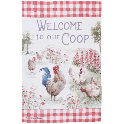 'Welcome To Our Coop' Garden Flag